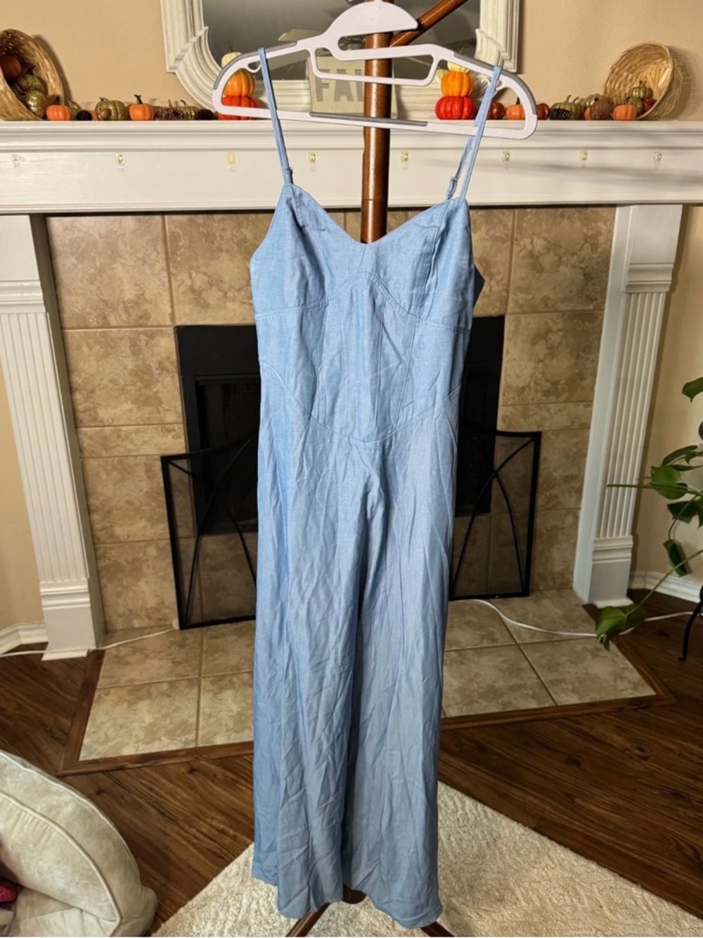 Light Blue Maxi Dress with Spaghetti Straps